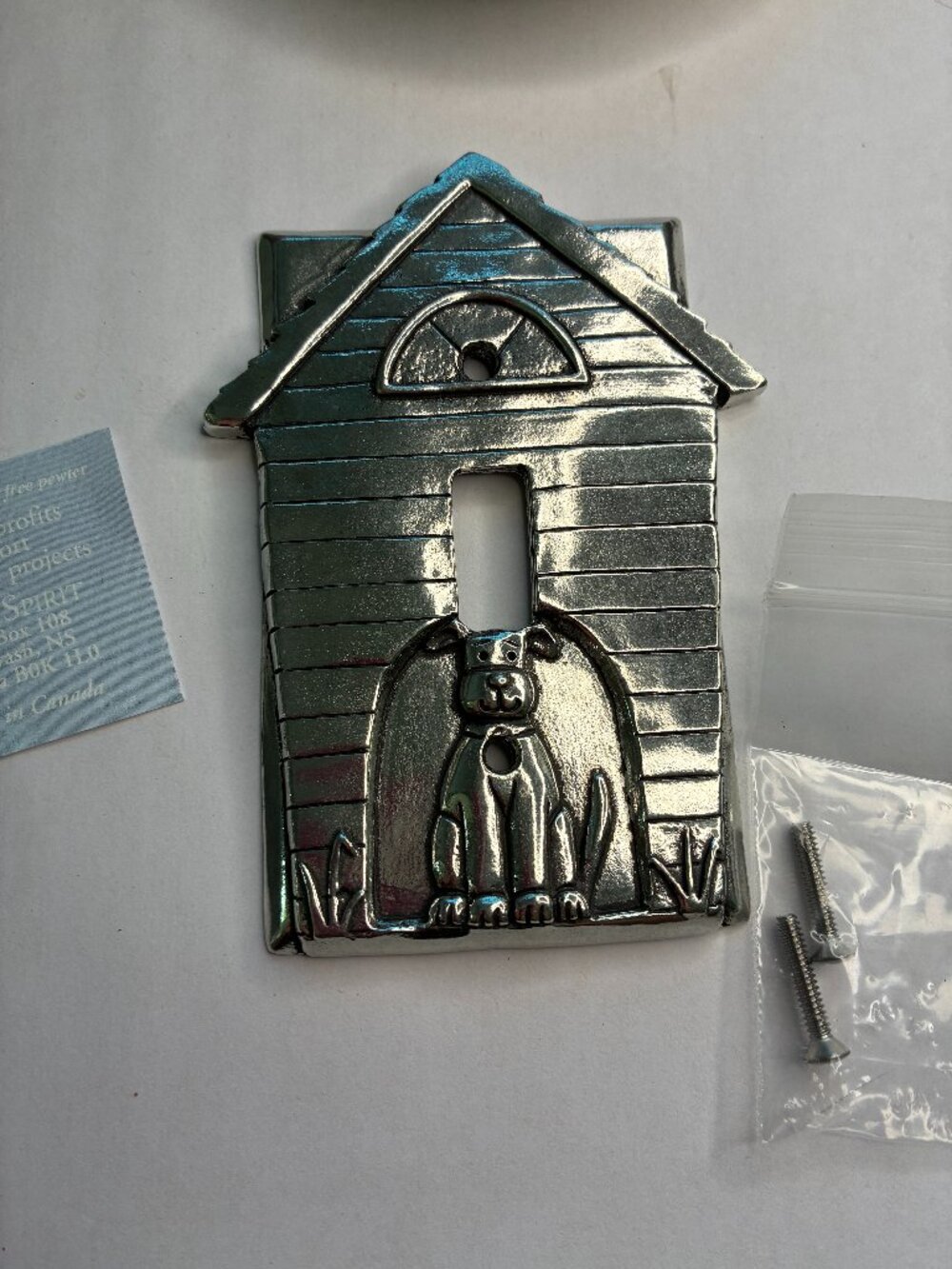 Pewter Puppy Dog Light Switch